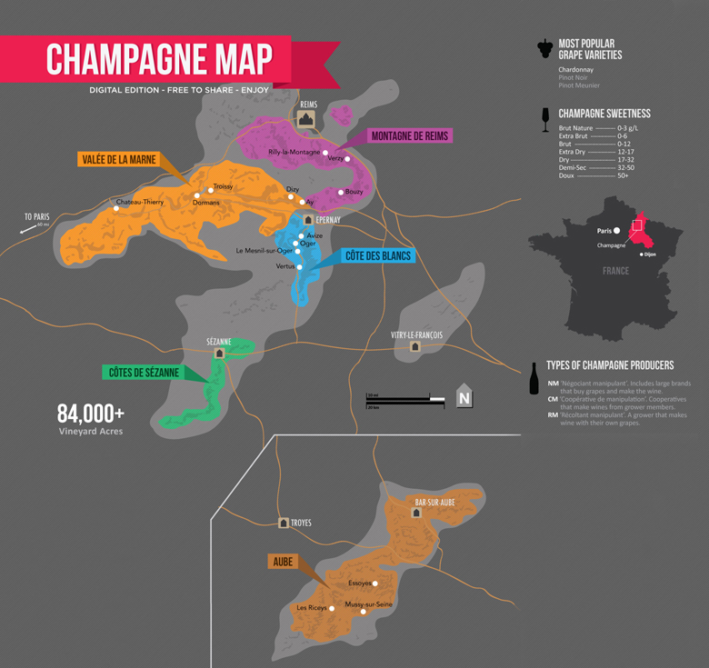 Mapa Zona Champagne